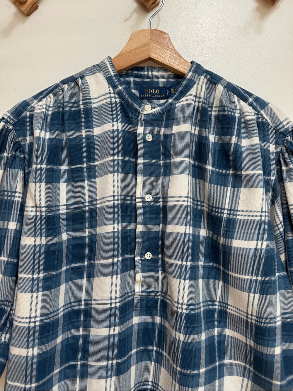 Polo Ralph Lauren Cotton Plaid Popover Blouse Top Women Small Country Western - Picture 3 of 14